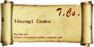 Tószegi Csaba névjegykártya