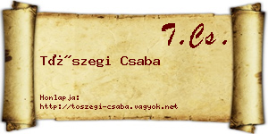 Tószegi Csaba névjegykártya