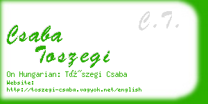 csaba toszegi business card